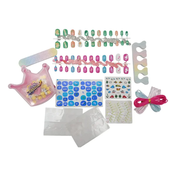 Set De Belleza Manicura Juguete 2 En 1 Uñas Bijou Pulseras