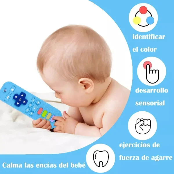 Mordillo Bebé Control Remoto Silicona Mordedor Dienticion Negro