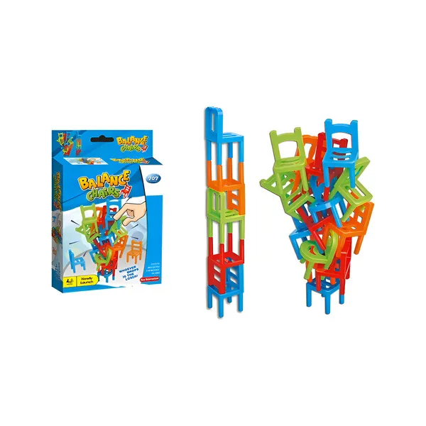 Torre De Sillas Juego De Mesa Equilibrio Balance Chairs Color Rojo