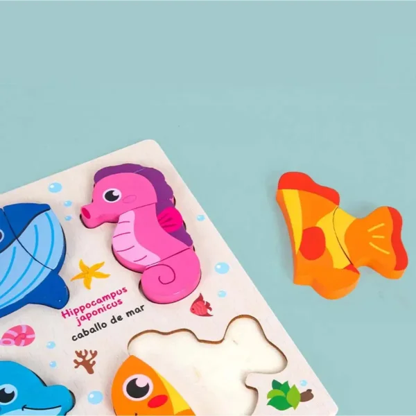 Juego De Encastre Rompecabezas 3d Madera Didáctico Niños Bosque