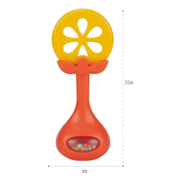 Sonajero Mordillo Para Bebé Frutas Dentición Estimulación Amarillo
