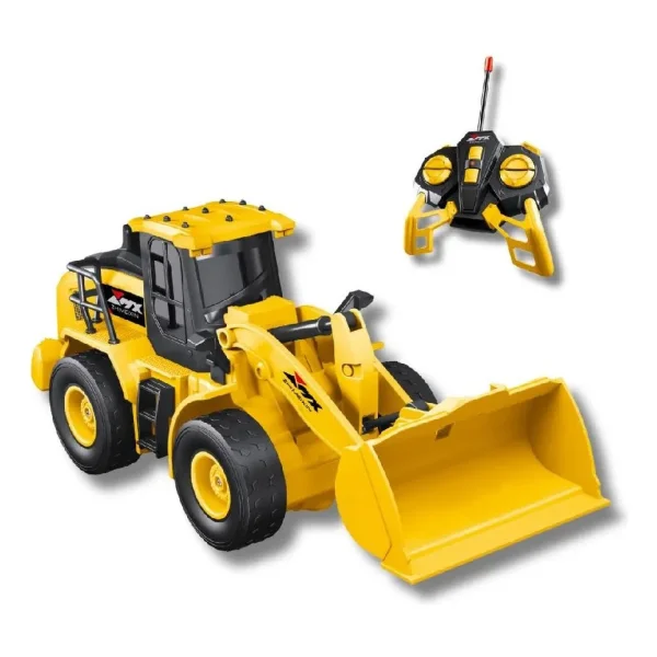 Excavadora Tractor Juguete A Control Remoto Luz Y Sonido Rc Amarillo