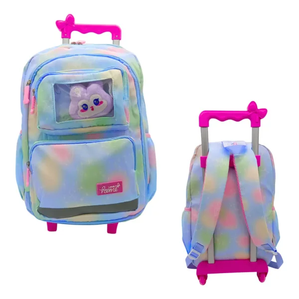 Mochila Carrito Escolar Carro Con Ruedas Infantil + Peluche