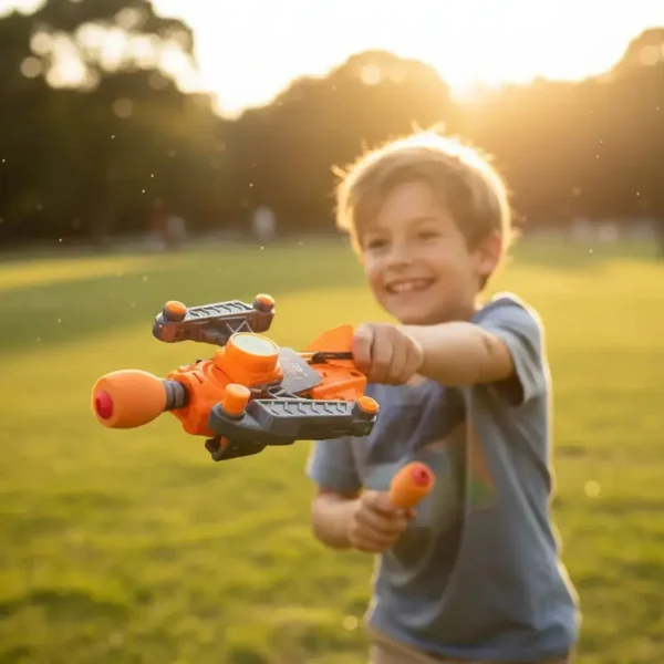 Arco Y Flecha Juguete Lanzador Para Niños Dardos De Espuma Naranja