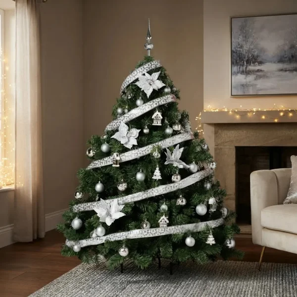 Arbol Navidad Patagonia Xl 1.50mt + Deco Plata Cybermonday Plata