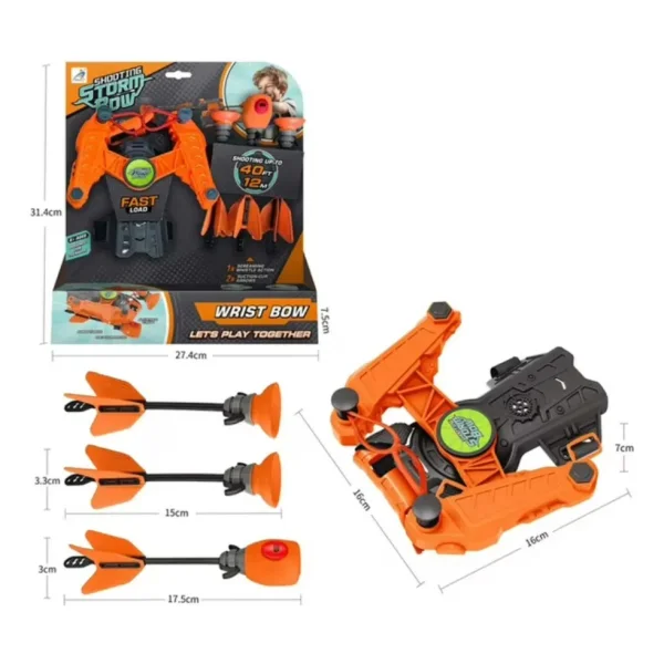 Arco Y Flecha Juguete Lanzador Para Niños Dardos De Espuma Naranja