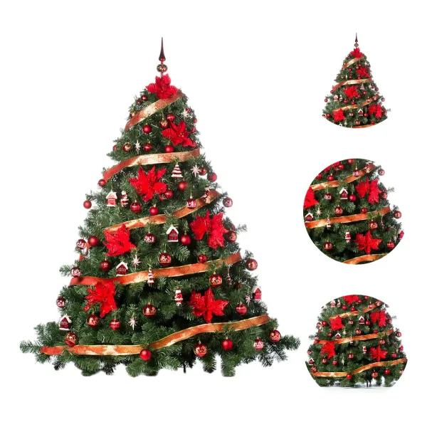 Arbolito Navidad Extra Lujo Patagonia 2.10mt Rojo Decoración Rojo