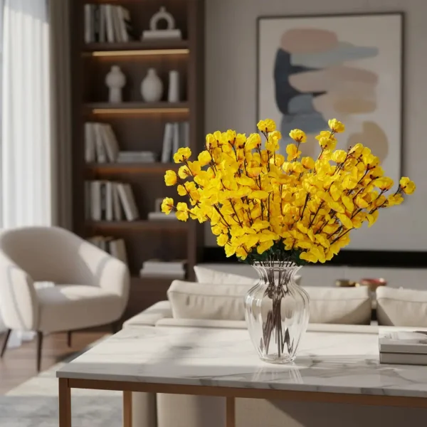 Flores Artificiales Ramo Vara Cerezos Decoracion Pack X4