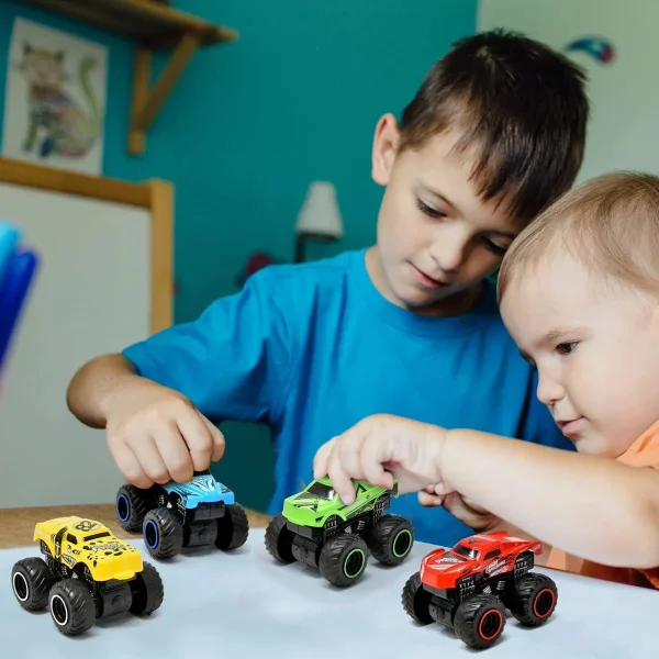 Camionetas Monster Truck De Metal X3 Con Lanzador Juguete Multicolor