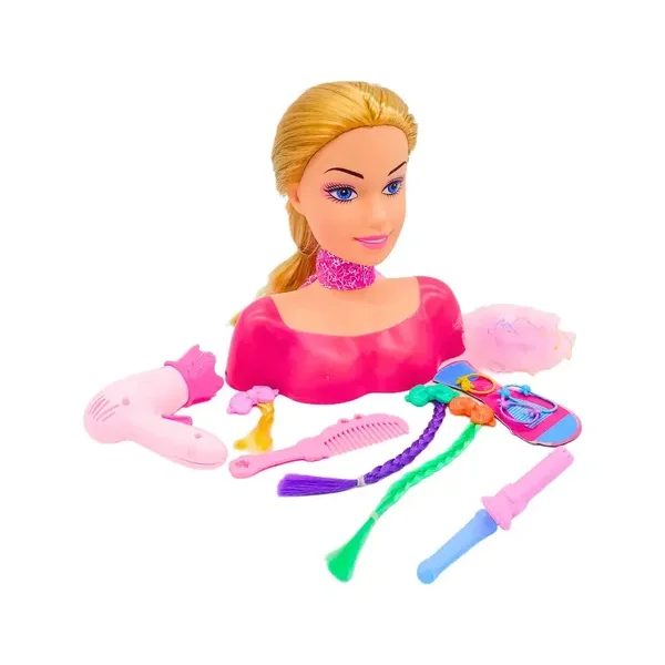Cabeza De Muñeca Para Peinar Con Accesorios Peluqueria Princesa
