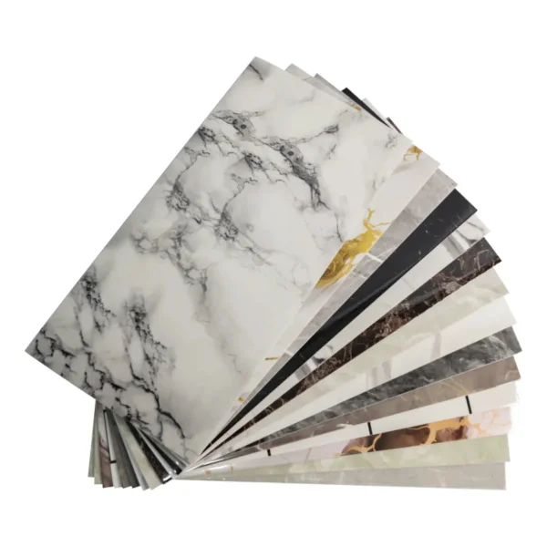 Revestimiento Pared Simil Mármol Pe Autoadhesivo Pack X20 Blanco Veteado
