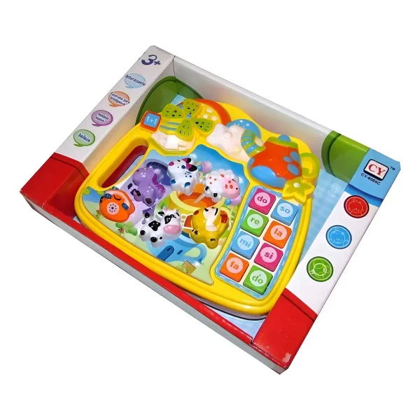Teclado Musical Infantil Animales Luz Sonido Educativo Multicolor