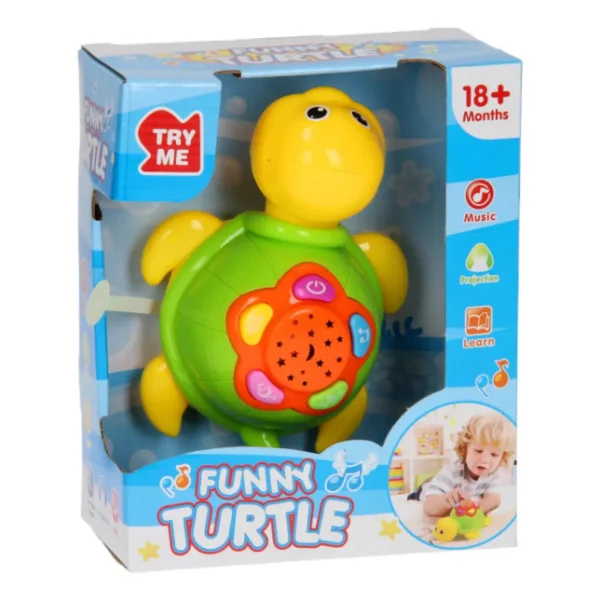 Tortuga Musical Proyector Para Bebes Con Luz Y Sonido