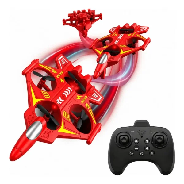 Drone Avión Rc Giro 360° Control Remoto Juguete Niños Rojo