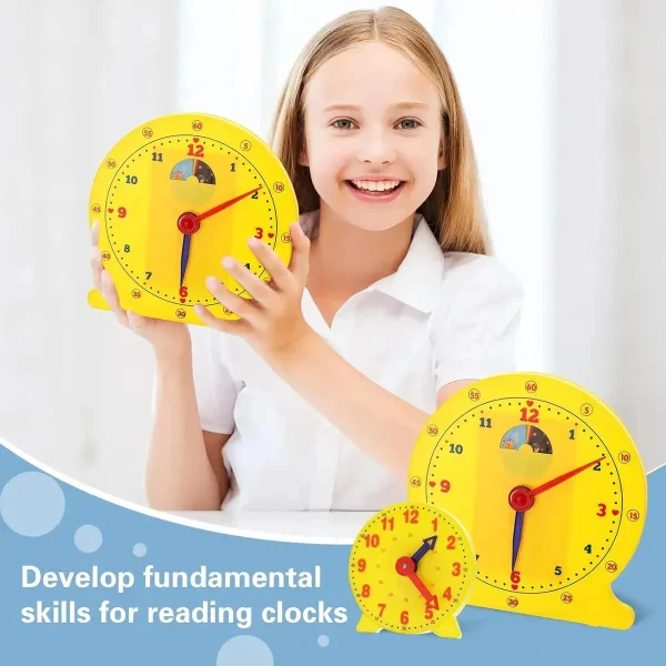 Reloj Didáctico Infantil Aprende Hora Día Noche Manecillas Amarillo
