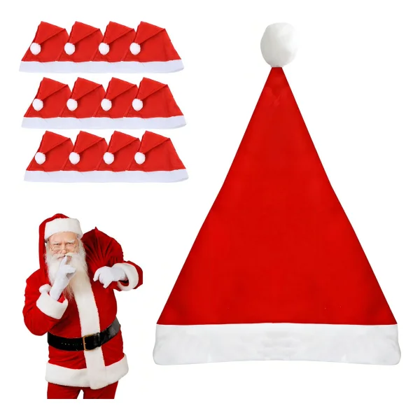 Gorro Navidad Adorno Papa Noel Gorrito Color Rojo Premium Rojo