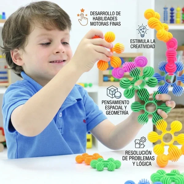 Bloques Encastrables 120 Piezas Construcción Didactico Niños Multicolor