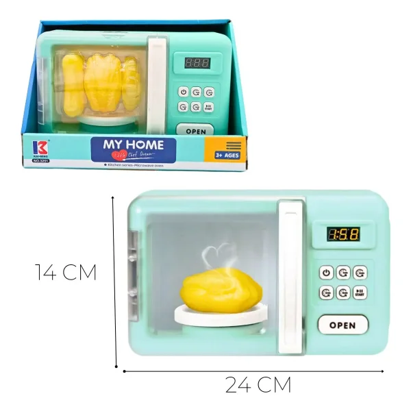 Microondas Juguete Expreso Polar Con Luz Sonido Efecto Cocción Color Agua