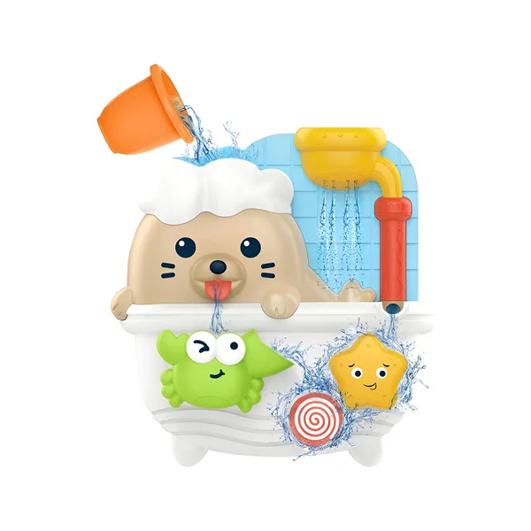 Juego De Agua Bebe Huanger Con Sopapa Didactico Color Foca