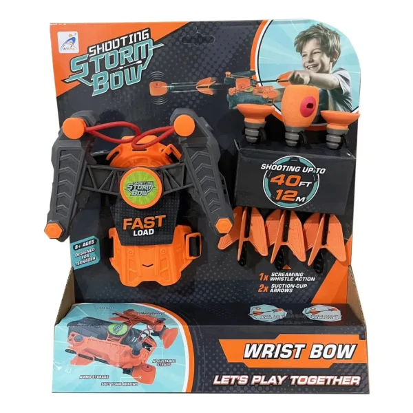 Arco Y Flecha Juguete Lanzador Para Niños Dardos De Espuma Naranja