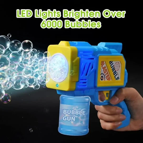 Burbujero Automático Pistola Lanzador Burbujas Luz Led Niños Rojo