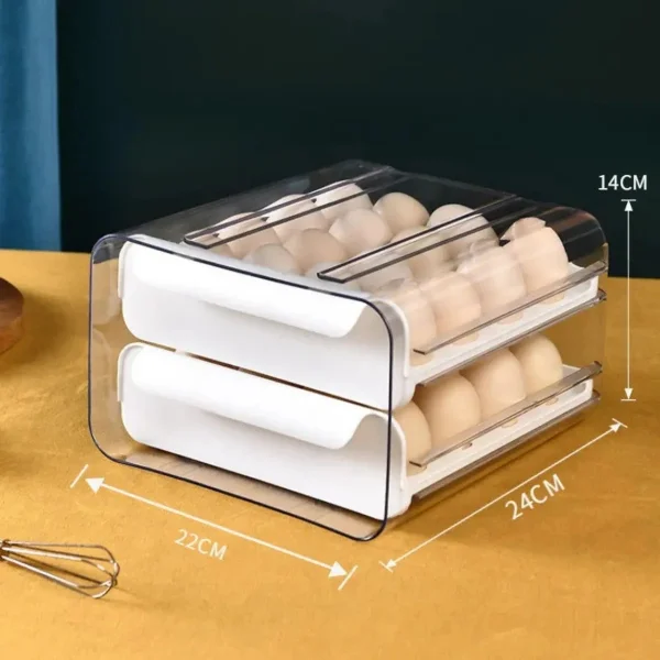 Huevera Organizador Deslizante 32 Huevos Heladera Mesada Blanco