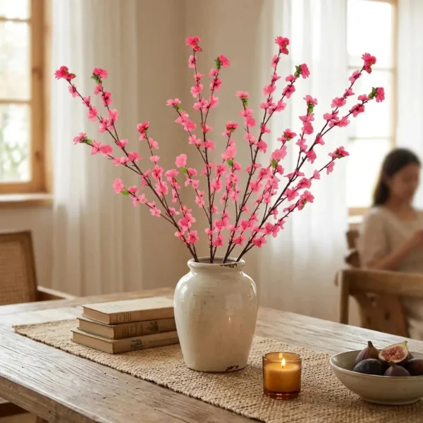 Flor De Cerezo Artificial Rama Alta Decoracion Hogar 1,20mts Rosa