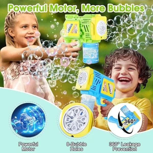 Burbujero Automático Pistola Lanzador Burbujas Luz Led Niños Rojo