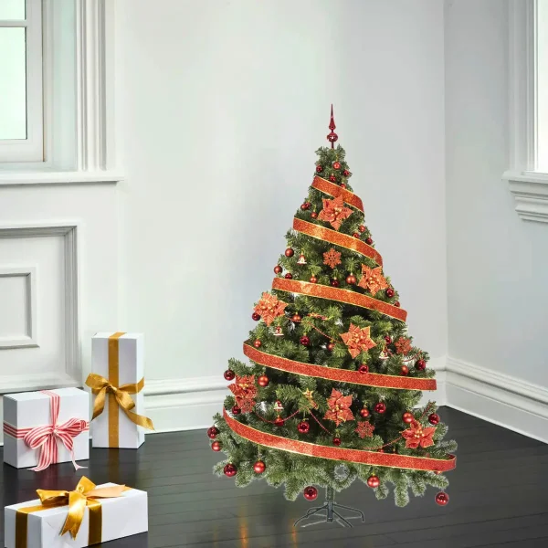 Arbol Navidad Tronador Verde 2,10m + Kit 60 Rojo
