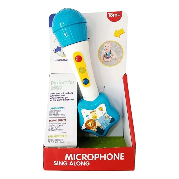 Microfono Infantil Blanco Inalambrico Luces Sonido 18 Meses+