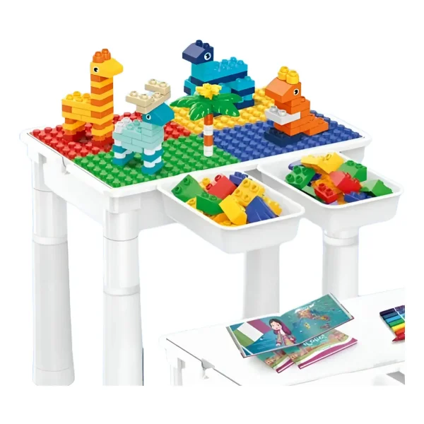 Mesa Didactica De Construccion Con Bloques Y Silla 102 Pzs