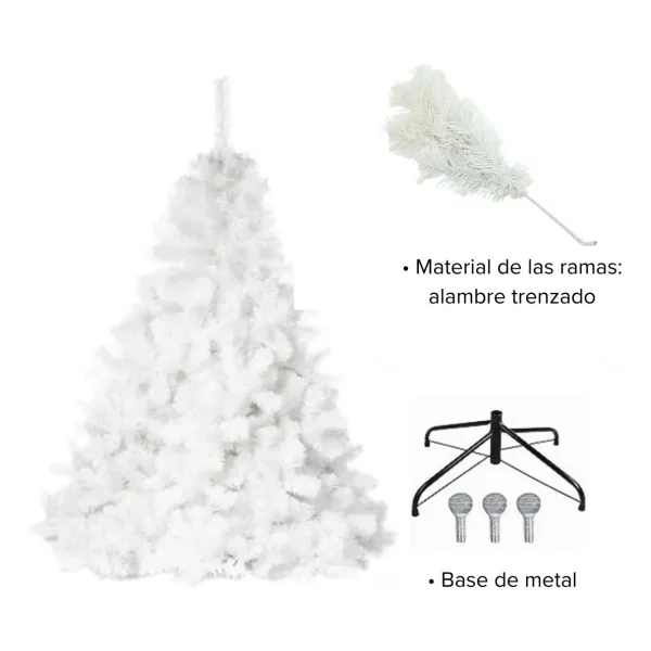 Arbol De Navidad Extra Lujo Patagonia Blanco 1,30 Mts Con Base Metalica