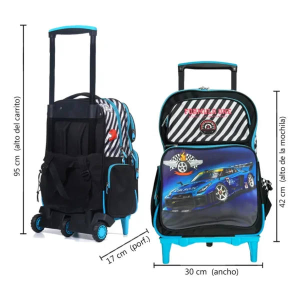 Mochila Escolar Carrito Reforzada Manija Telescopica Carro