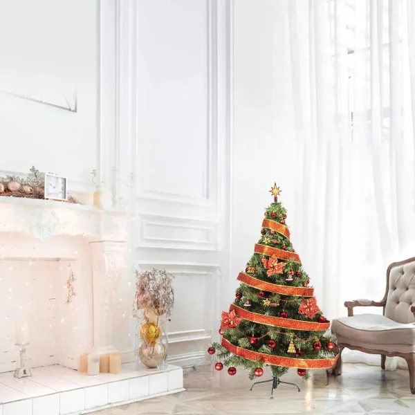 Arbol de Navidad Tronador De Lujo Verde 1,50mts Kit 40 Rojo Deco