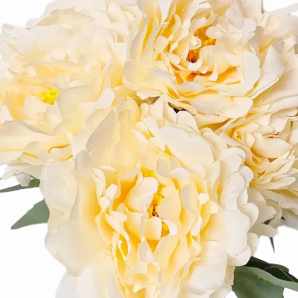 Ramo De Peonias Pack X3 Flores Artificiales 40cm Deco Hogar Blanco