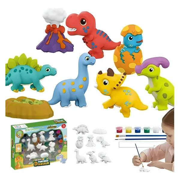 Kit De Figuras De Yeso Para Pintar 3d Infantil Arte Niños Blanco