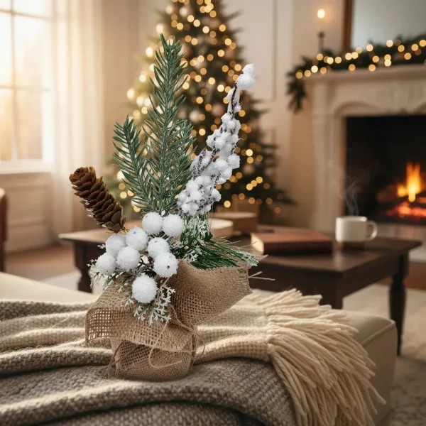 Arbol De Navidad Mini Pino Navideño De Mesa Decorado 26cm Verde Mini Pino Navideño