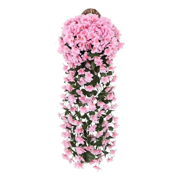 Ramo Flor Colgante Planta Jardin Artificial Enredadera X4u Rosa