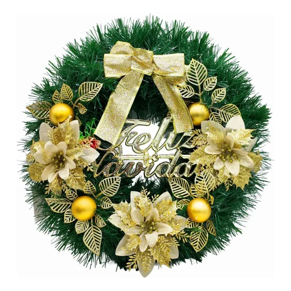 Corona Navidad 40 Cm Adorno Para Puerta Decoracion Navideña