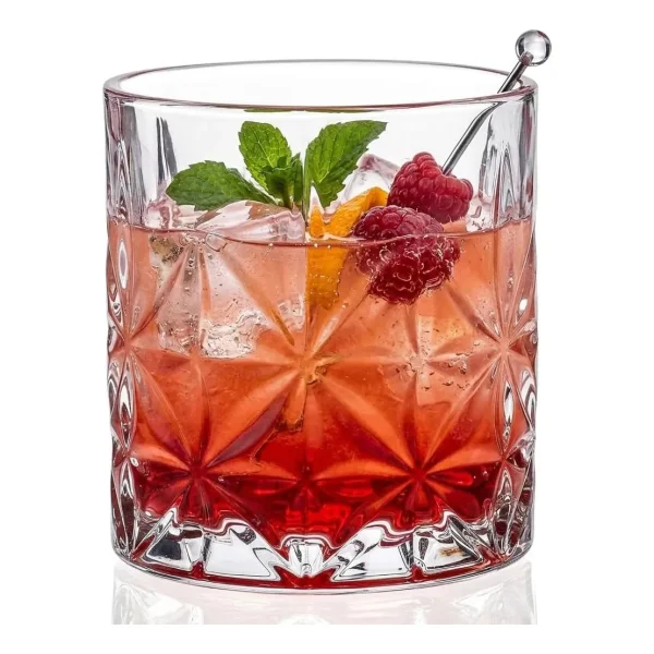 Set X6 Vasos Para Tragos Whisky 320ml Labrado Transparente Transparente