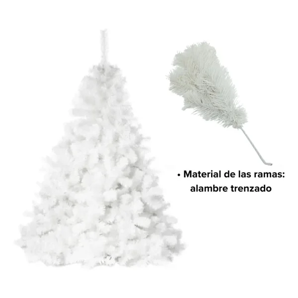 Arbol De Navidad Blanco  Extra Lujo Patagonia 1,50mts Con Base Metalica
