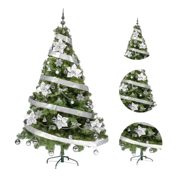 Arbol De Navidad Tronador Lujo 1,80mts Con Adornos Kit X60