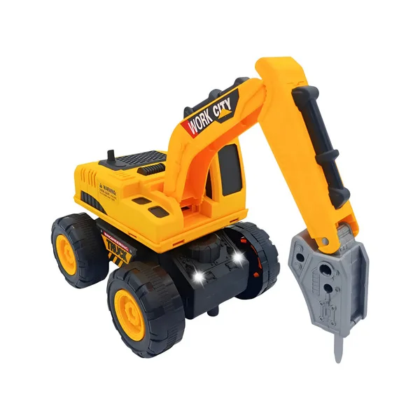 Camion De Construccion Con Luces Y Sonido Amarillo