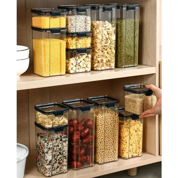 Set X5 Frascos Contenedores Hermeticos Recipiente Alimentos Transparente