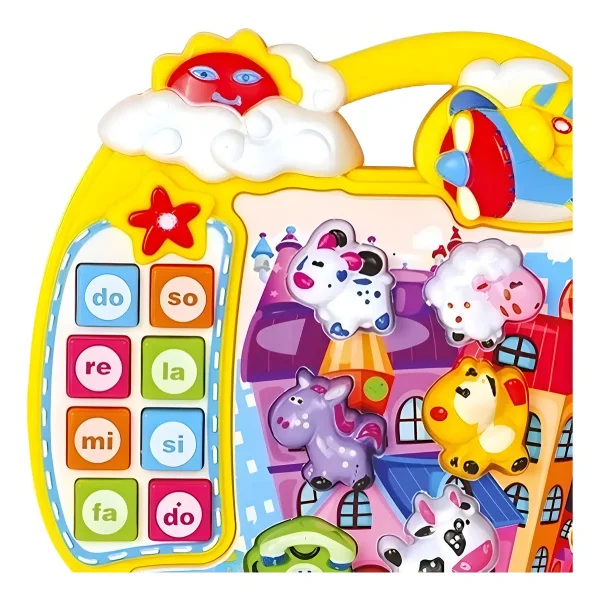 Teclado Musical Infantil Animales Luz Sonido Educativo Multicolor