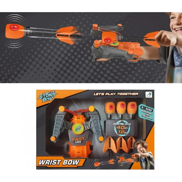 Arco Y Flecha Juguete Lanzador Para Niños Dardos De Espuma Naranja