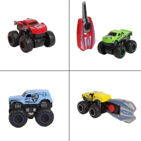 Camionetas Monster Truck De Metal X3 Con Lanzador Juguete Multicolor