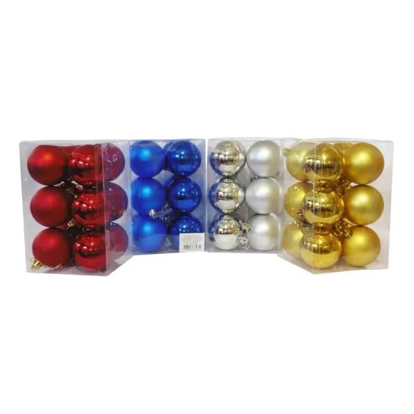 Adornos Navideños Set Bolas De Navidad 6cm X12 Unidades