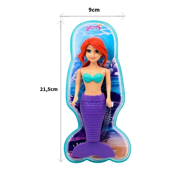 Juguete Para Agua Muñeca Sirena A Cuerda Pileta Tina Mermaid Turquesa