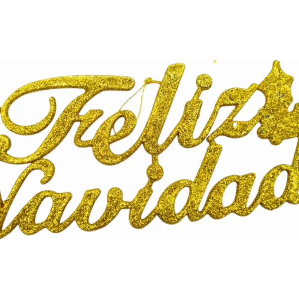 Adorno Colgante Cartel Feliz Navidad Decoracion Dorado Cartel Feliz Navidad